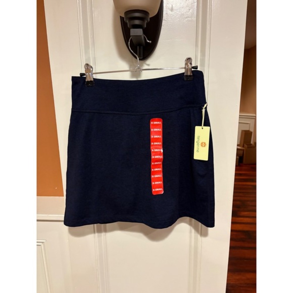 New Tangerine Women's Navy Heather Athletic Skirt Xs Built In Shorts Athleisure